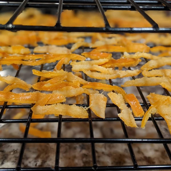 We decided to make some candied orange peel and candied grapefruit peel today.